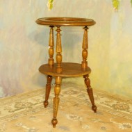 A004 Welsh styled cellerette table with built in procelain plate in top.