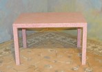 #143 Vintage modern parson style table with custon design finish