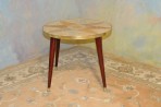 A022 Vintage modern chairside table with mosaic tile inlaid star burst top