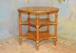 #235 New Round Table – Nice three level in knotty pine, country style, antique harvest finish